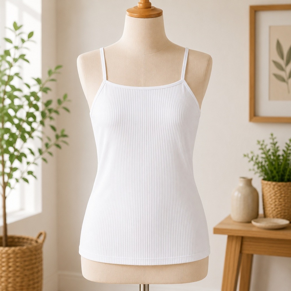 NWT L.A.‎ HEARTS Camisole Women XS White Ribbed Square Neck Adjustable Straps